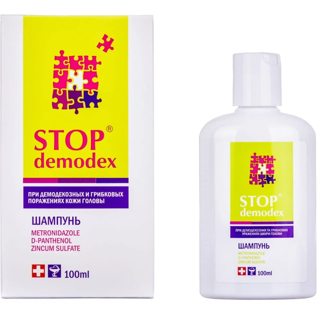 STOP DEMODEX Szampon do włosów Nużyca Demodekoza Łupież 100ml