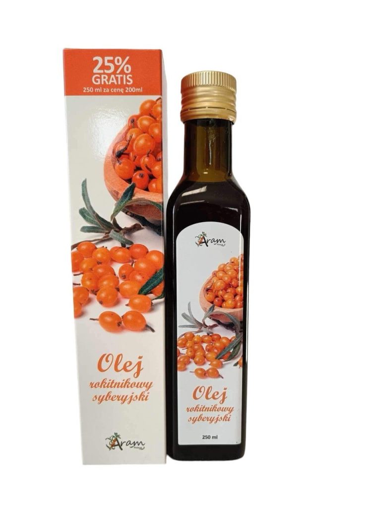 Olej rokitnikowy 100% z rokitnika syberyjskiego Aram Natura 250ml.