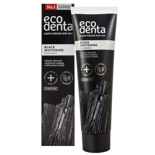 Wybielająca Pasta do zębów bez fluoru Czarna z Węglem Ecodenta 100ml