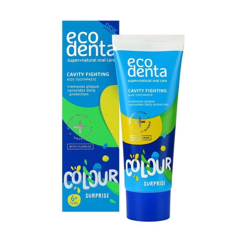 Pasta do zębów Dla Dzieci Kolorowa Przeciw Próchnicy Z Fluorem Ecodenta 75ml