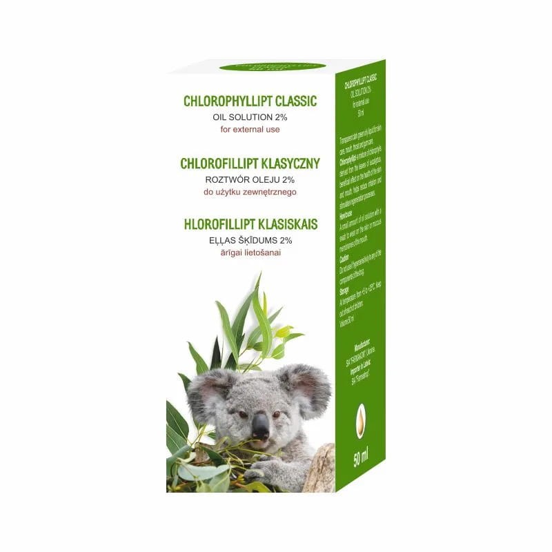 CHLOROFILLIPT KLASYCZNY ROZTWÓR OLEJU 2% Krople Do Jamy Ustnej Gardła 50 ml
