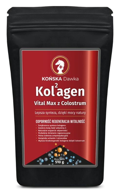 Kolagen Rybi z Colostrum Vital MAX- Kolagen Końska Dawka w Proszku 510g