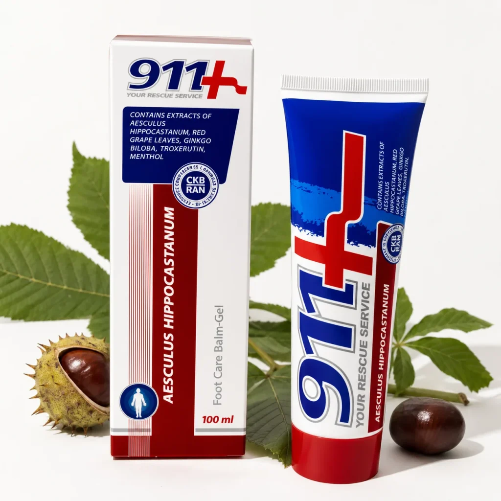 911 Balsam z Końskim Kasztanem - Balsam na Zmęczone Nogi 100 ml, DCP Hemigal, zdjęcie 3
