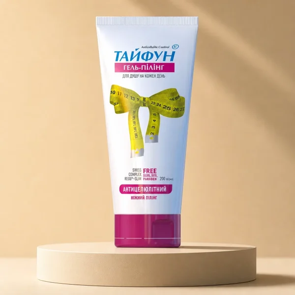 Antycellulitowy żel pod prysznic Peeling Bez SLS SLES i Parabenów 200ml, Golden Pharm, opakowanie