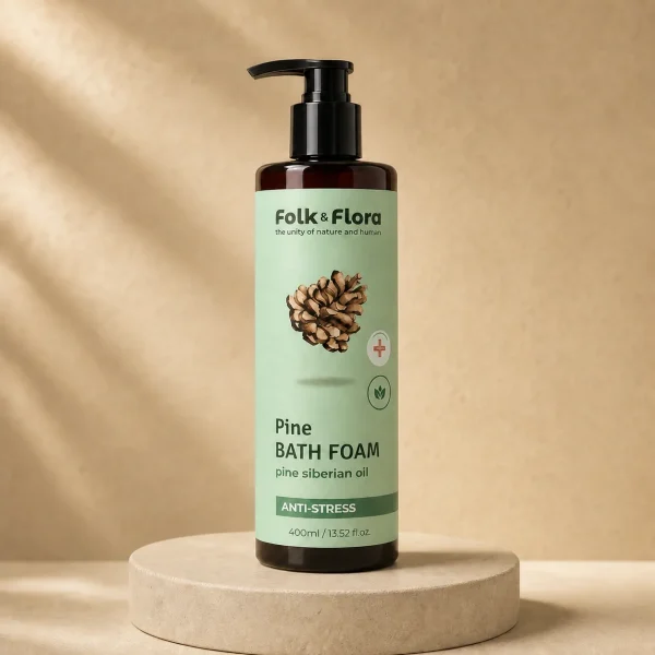 Antystresowa pianka do kąpieli "Sosna" Folk&Flora 400ml, Folk Flora, opakowanie