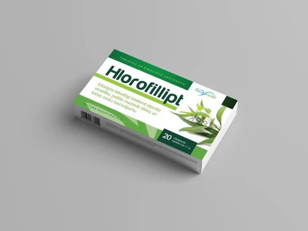 Chlorofillipt tabletki z eukaliptusa 20 tab., SIA Viola Farma, opakowanie