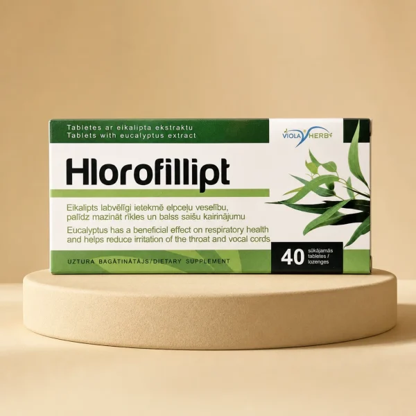 Chlorofillipt tabletki z eukaliptusa 40 tab., SIA Farmashop, opakowanie