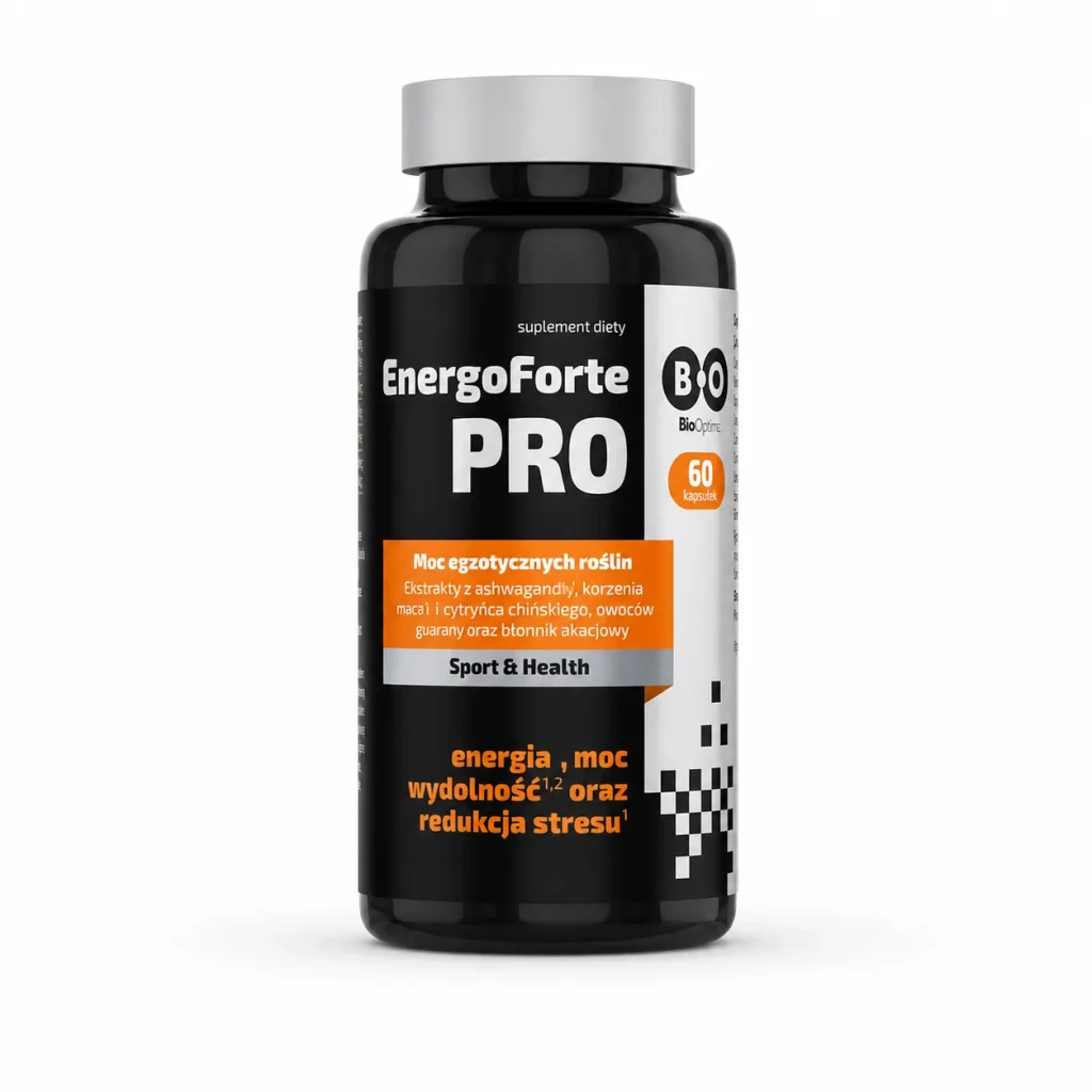 Energo Forte Pro Maca Ashwagandha Moc Redukcja Stresu 60 kaps., Bioorganic, zdjęcie 4