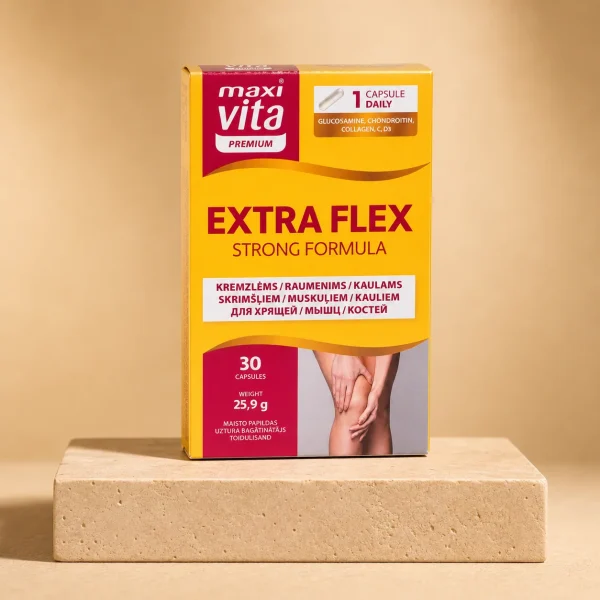 EXTRA FLEX Kolagen Chondroityna Glukozamina D3 Wit. C MaxiVita 30 kaps., opakowanie