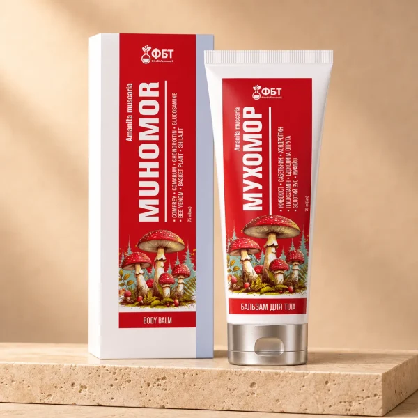 FBT Muchomor (Amanita Muscaria) Krem-Balsam do masażu Ciała 75 ml | Masaż i Pielęgnacja Skóry, Golden Pharm, opakowanie