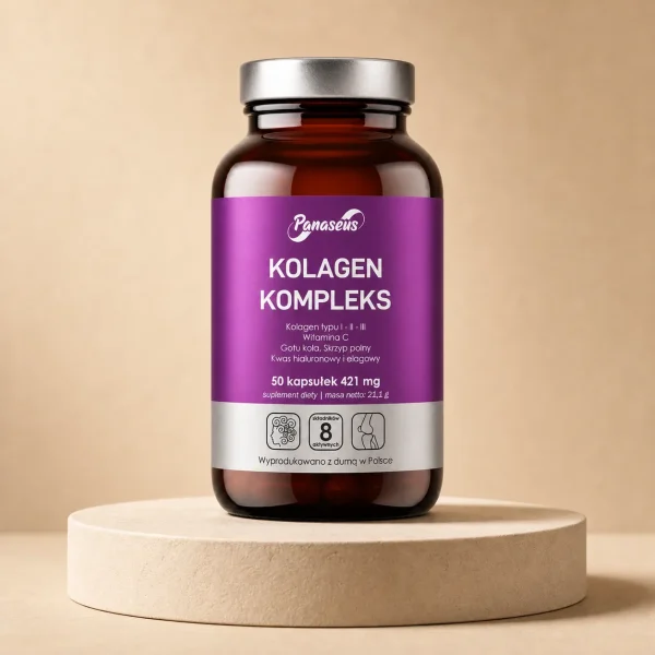 Kolagen Kompleks - wsparcie stawów, skóry i włosów | 50 kapsułek - Panaseus, Yango, opakowanie