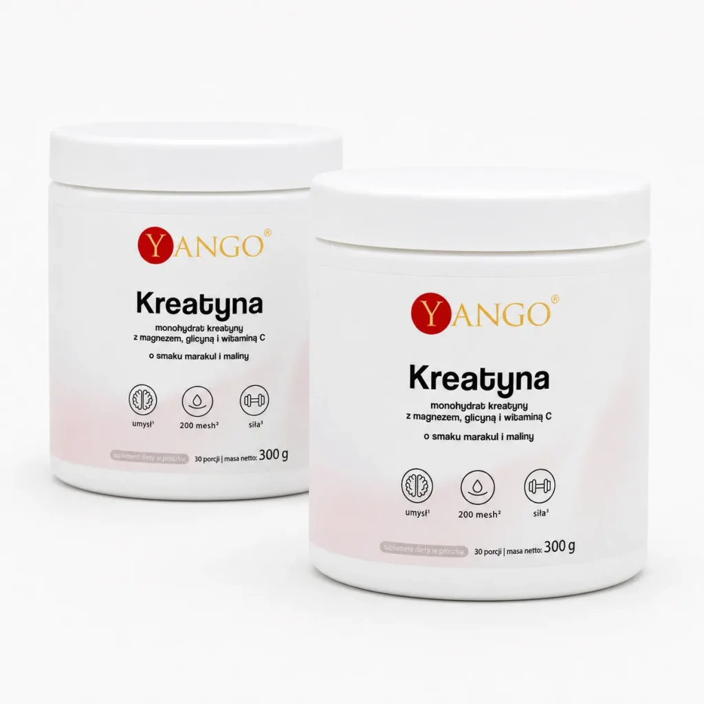 Kreatyna 200 Mesh Marakuja-Malina + Magnez + Glicyna + Witamina C - 300 g - Yango, zdjęcie 5