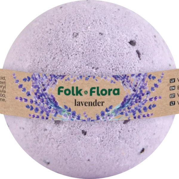 Kula do kąpieli Lawenda Naturalny Relaks Folk & Flora 130g, LD Stels Ltd, opakowanie