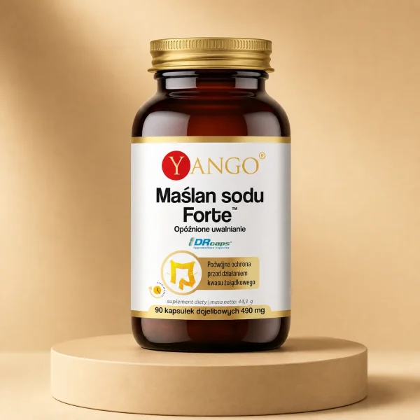 Maślan Sodu Forte - wsparcie zdrowia jelit i mikroflory | 90 kapsułek - Yango, opakowanie