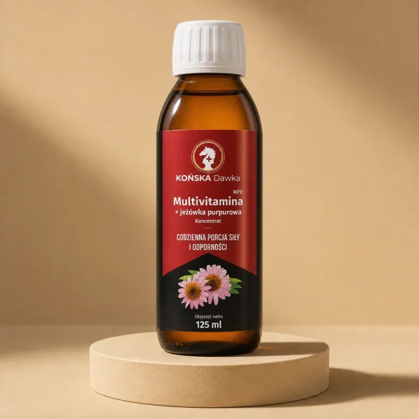 Multivitamina + Jeżówka Purpurowa Końska Dawka Odporność 125 ml, Zielana, opakowanie
