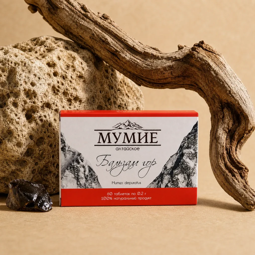Mumio Oczyszczone Shilajit Ałtajskie Balsam Gór 60 tabletek 0,2 g, Farm Produkt, zdjęcie 2