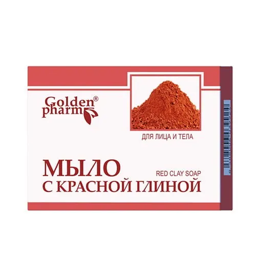 Mydło Czerwona Glinka w kostce Podrażniona Skóra 70g, Golden Pharm, opakowanie