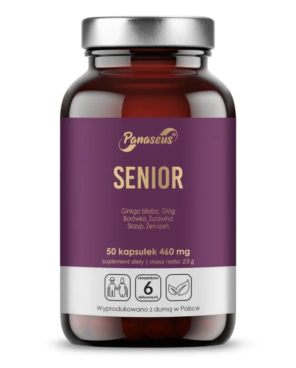 Senior 50+ - kompleks roślinny dla osób starszych | 50 kapsułek - Panaseus, Yango, opakowanie