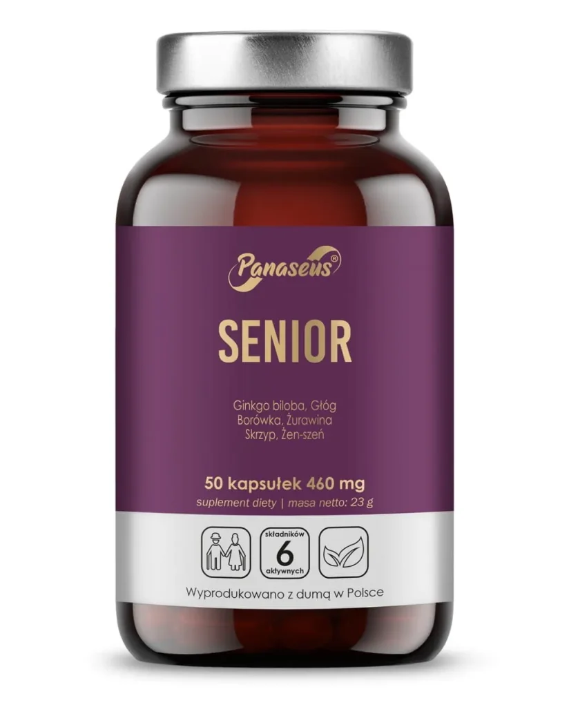 Senior 50+ - kompleks roślinny dla osób starszych | 50 kapsułek - Panaseus, Yango, opakowanie