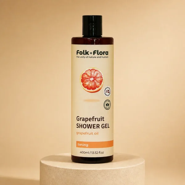 Tonizujący żel pod prysznic "Grejpfrut" Folk&Flora 400ml, Folk Flora, opakowanie