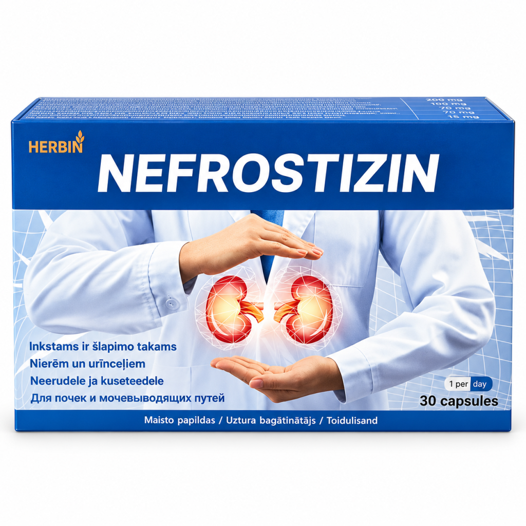 Nefrostizin - ziołowe wsparcie dróg moczowych, 5 ekstraktów roślinnych | 30 kapsułek, opakowanie